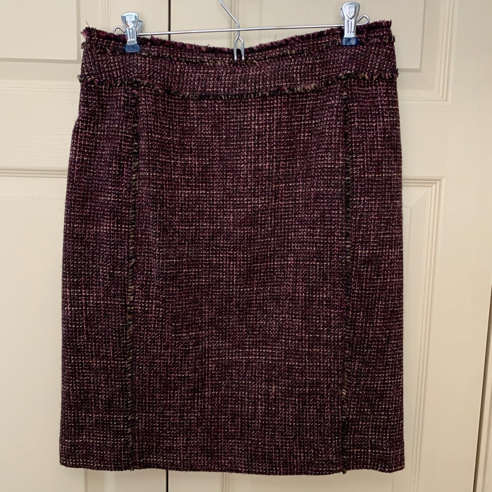 Ann Taylor wool tweed pencil skirt